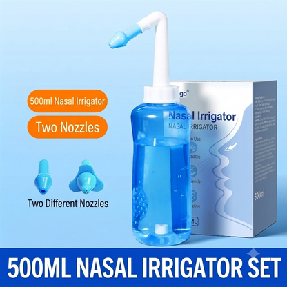 🔥Manual Nasal Irrigator For Adults Kids | Home Sinus Rinse Kit With Special Nasal Salt