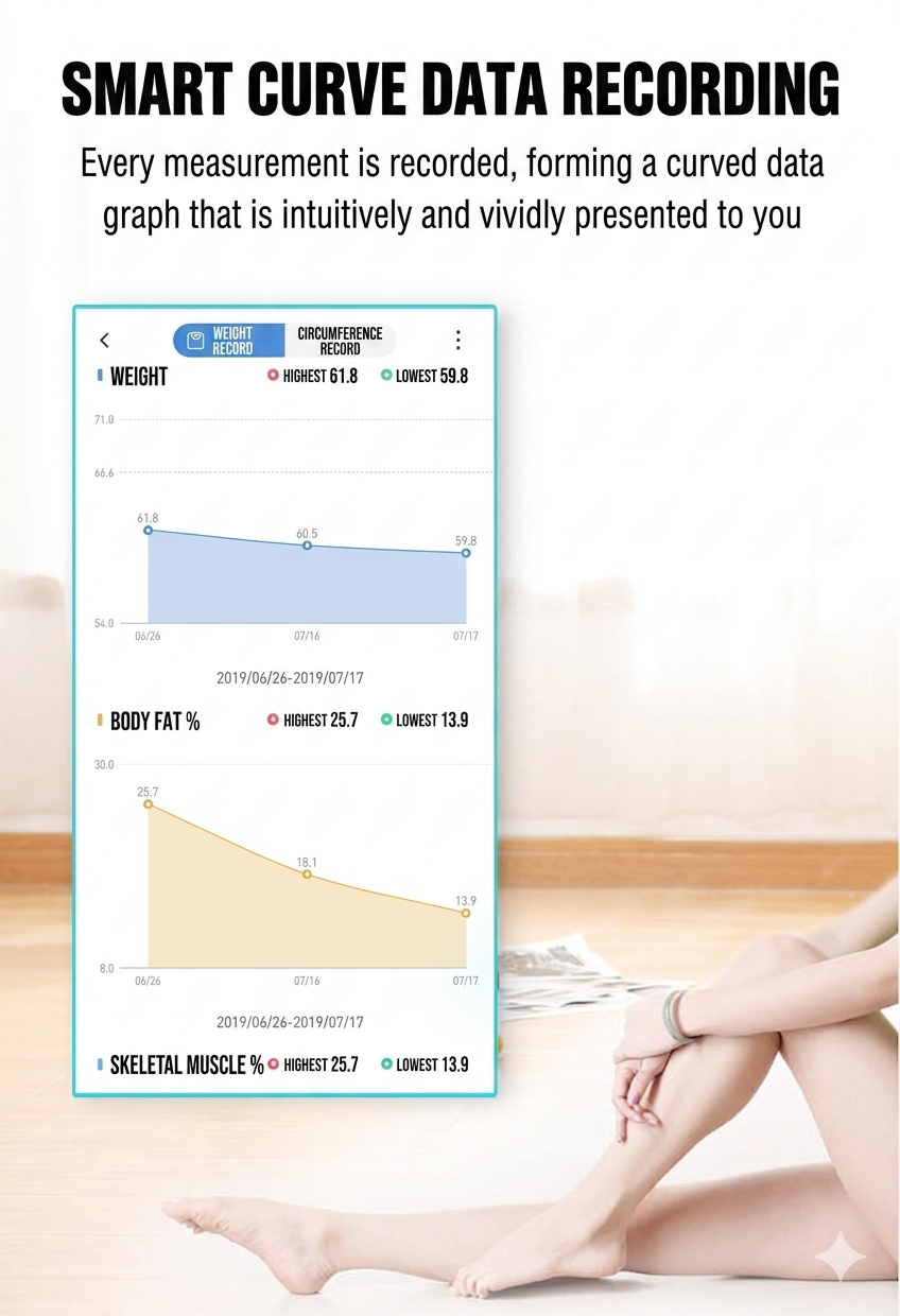 🔥Bluetooth Smart Body Fat Scale｜Track Full Body Data via Phone APP Easily
