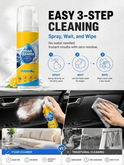 🔥Multi-Purpose Foam Cleaner｜One Bottle Cleans Car, Sofa, Shoes & Furniture