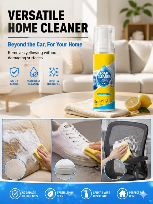 🔥Multi-Purpose Foam Cleaner｜One Bottle Cleans Car, Sofa, Shoes & Furniture