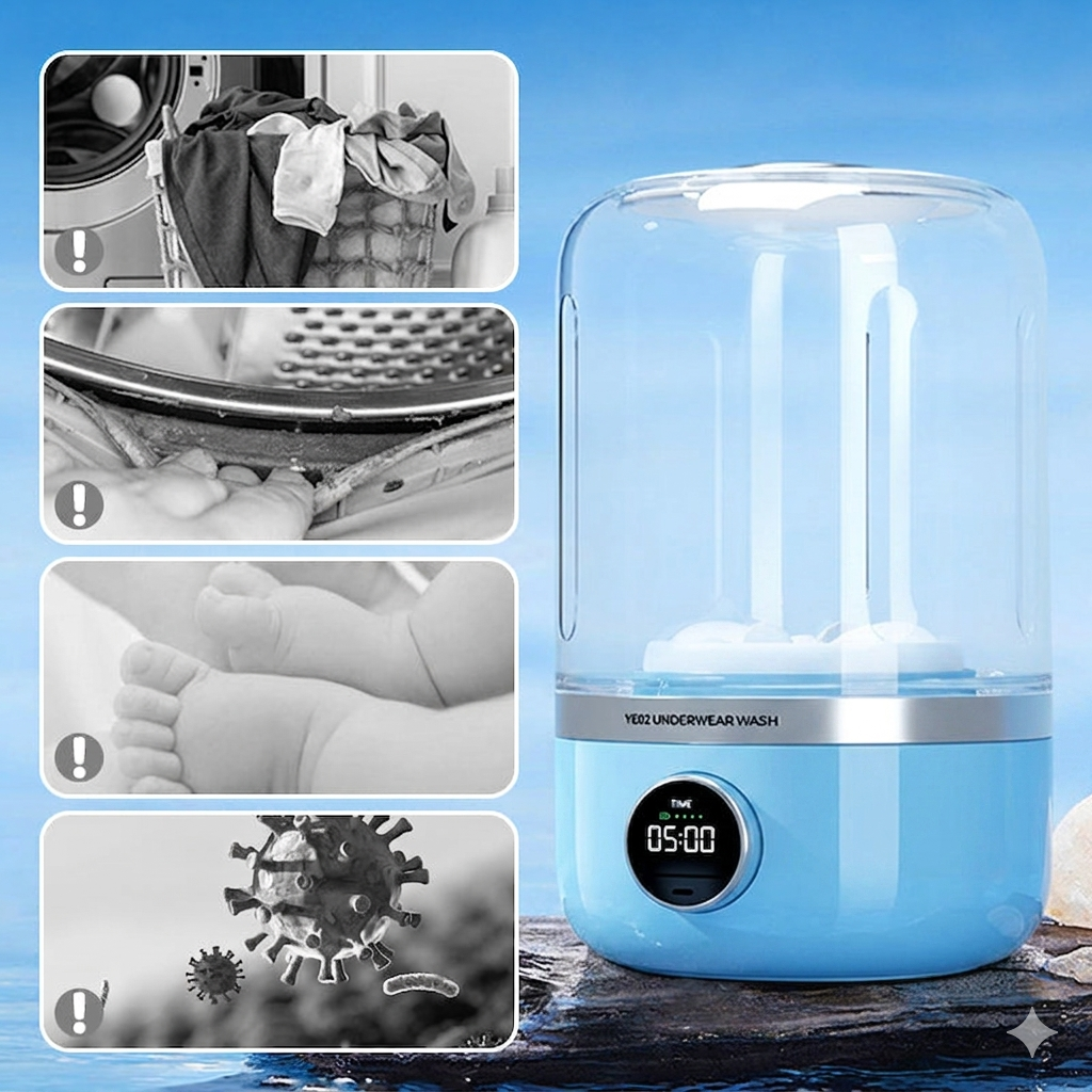 🔥Last Day Sale 50% OFF😍Portable Rechargeable Mini Washing Machine for Underwear！🩲
