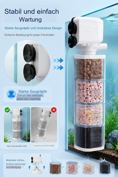 🔥Zeitlich begrenztes Angebot – 6-in-1-Aquariumfilter – Filtration, Sauerstoffanreicherung & Wasserumwälzung