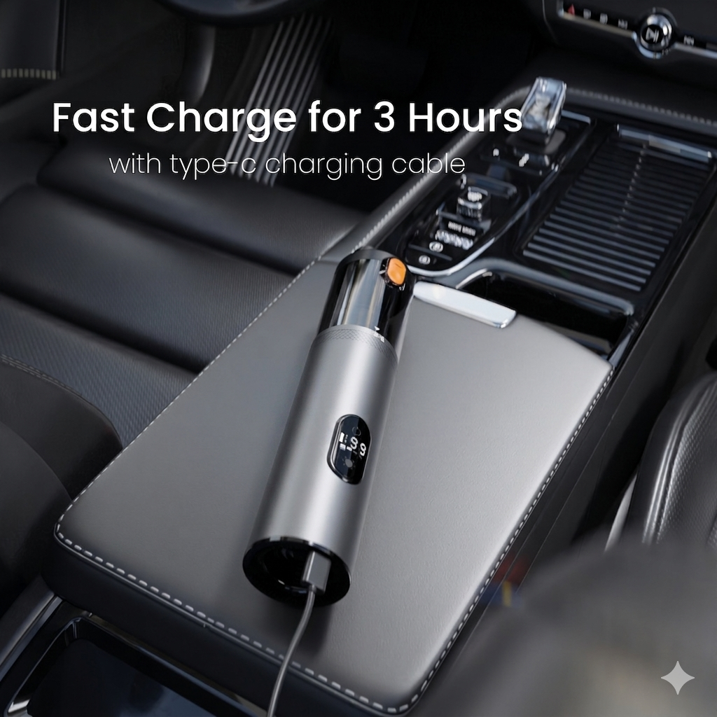 Handheld Brushless Car Vacuum, Wireless 2-in-1 Suction & Blower Dust Cleaner