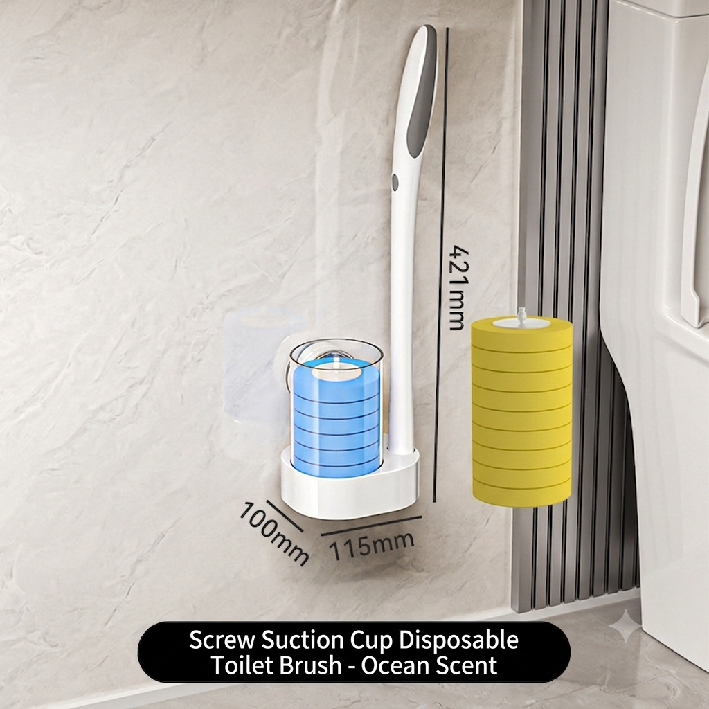 🔥50% OFF Suction Wall Disposable Toilet Brush – 360° No Dead Corner Sanitary Bathroom Cleaner