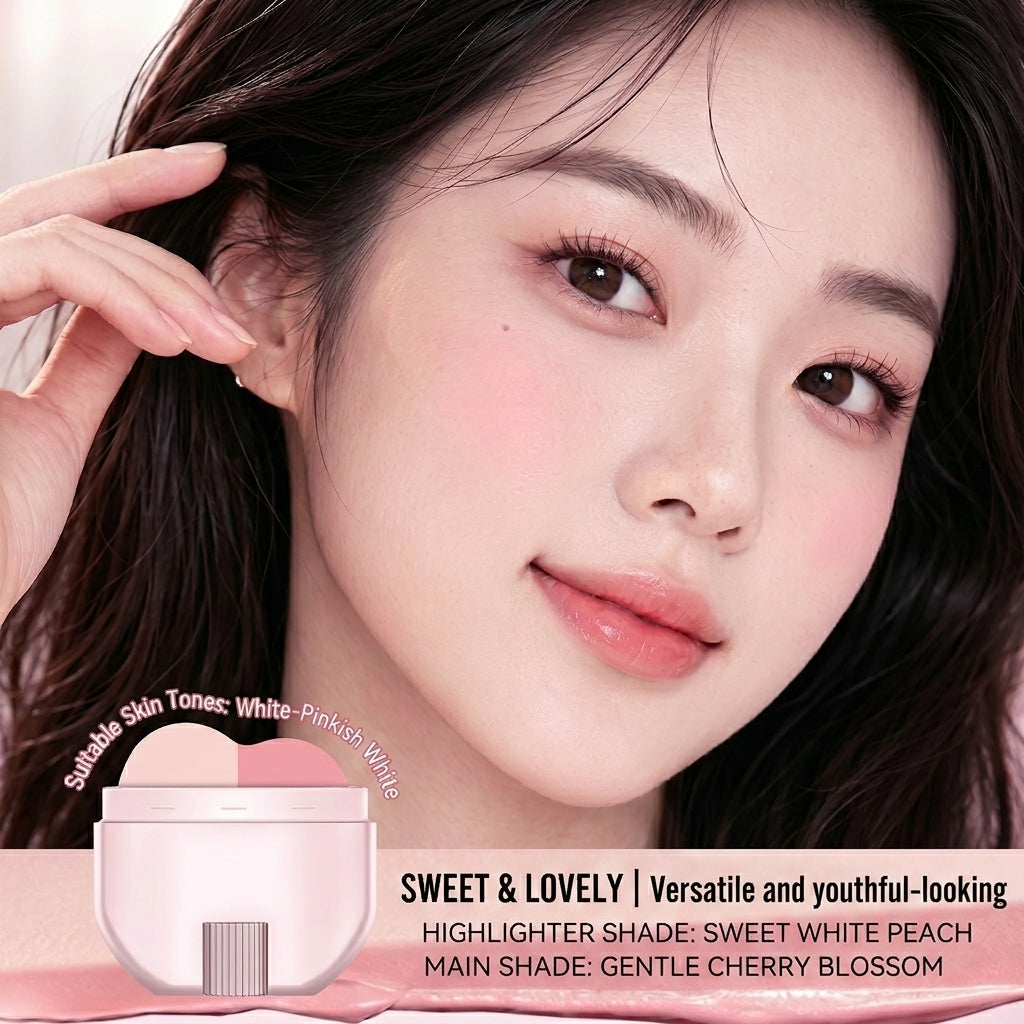 🌸Buy 2 Get 1 Free - 2-in-1 Blush & Highlighter Stick - Instantly Sculpt Your Cheekbones For A Professional-Looking Glow.