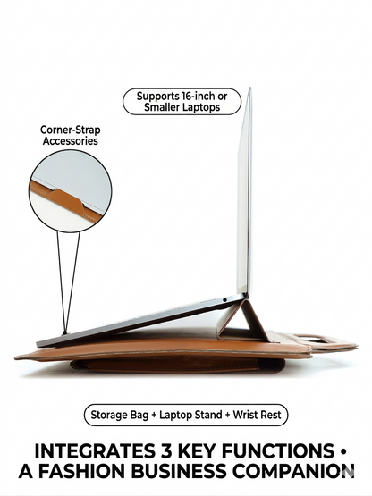 Laptop & Tablet Bag with Built-In Adjustable Stand, Portable Protective Notebook Sleeve for Daily Work Travel