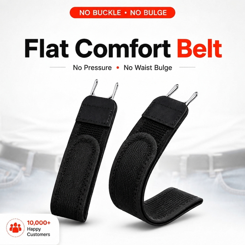 Hook & Loop Stretch Lazy Waist Belt with Durable Metal Hook, Fully Adjustable Comfort Elastic Waistband, Universal Convenient Buckle-Free Belt for All Body Types