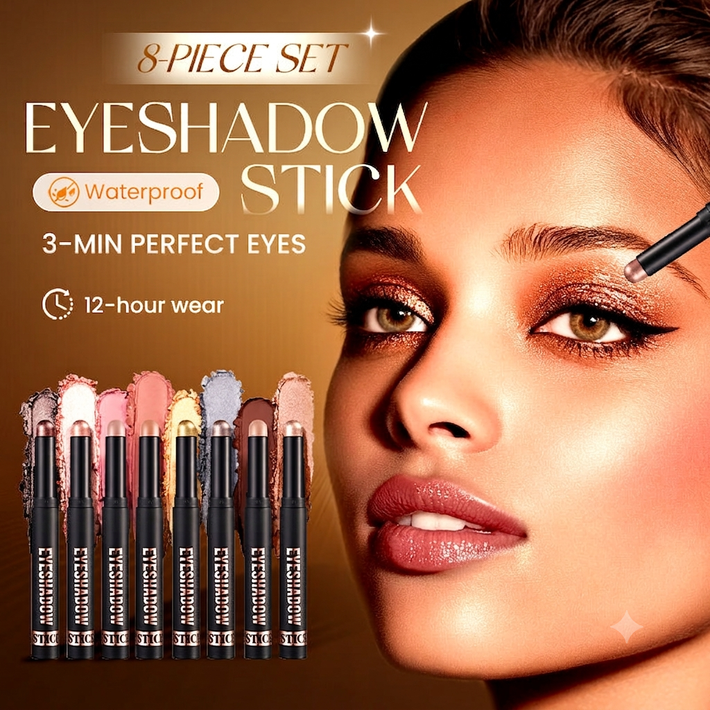 🎉🔥TODAY ONLY! 8 Glitter Eyeshadow Sticks – 8 Colors, Water-Resistant & Long-Lasting | Over 50,000 Sold 🎁✨
