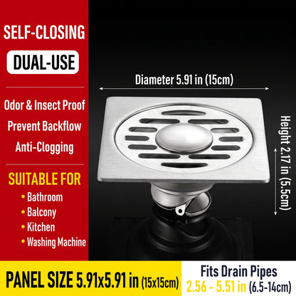 💥50% OFF 🛁Thickened Stainless Steel Anti-Odor & Anti-Pest Floor Drain