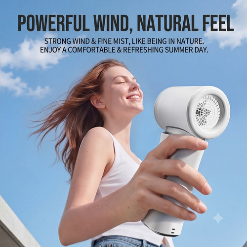 🔥 Limited Discount High-Speed Turbo Handheld Nano Mist Hydrating Fan, Stepless Variable Speed Portable Outdoor Misting Humidifier Fan for Travel, Beach, Camping