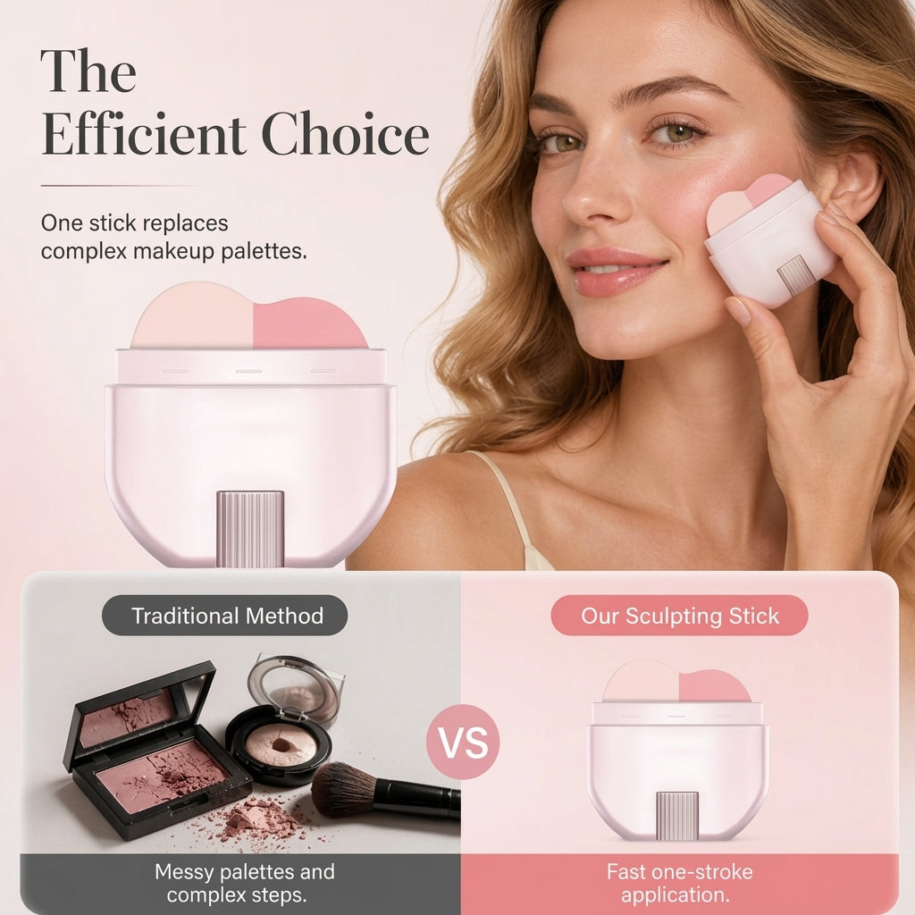 🌸Buy 2 Get 1 Free - 2-in-1 Blush & Highlighter Stick - Instantly Sculpt Your Cheekbones For A Professional-Looking Glow.