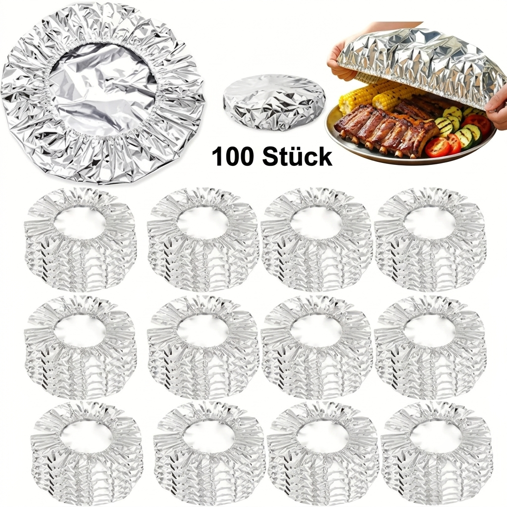 🔥Wiederverwendbare, isolierende Lebensmittelabdeckungen aus Aluminiumfolie – Halten Sie Speisen warm, frisch und geschützt