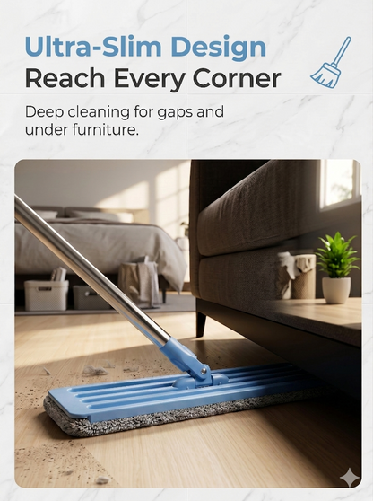 Household cleaning tool, no-rinse flat mop, suitable for both wet and dry use.