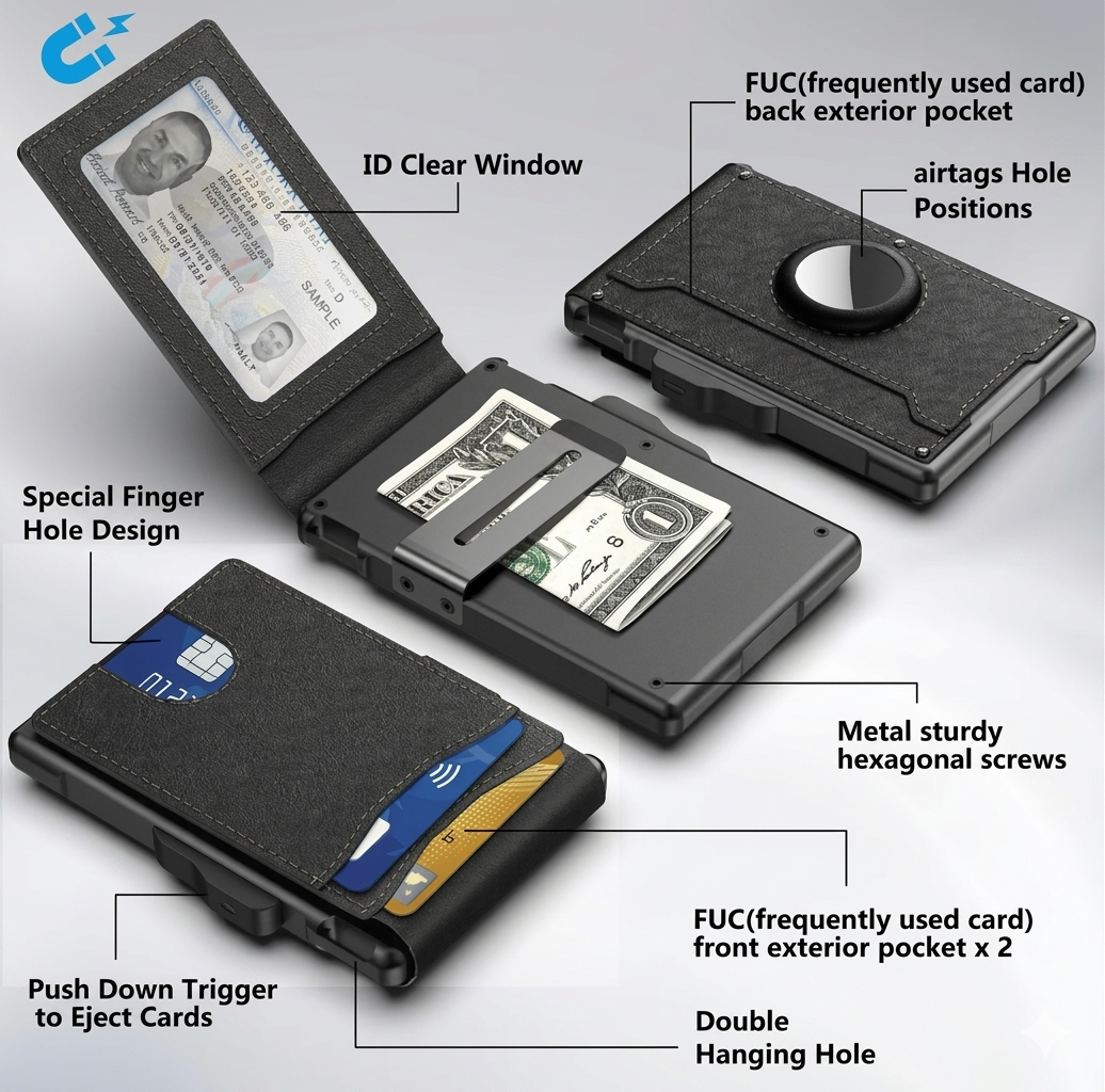 🔥RFID Anti Skimming | Ultra Slim Metal Card Wallet for Men