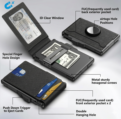 🔥RFID Anti Skimming | Ultra Slim Metal Card Wallet for Men