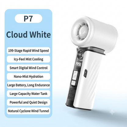 🔥 Limited Discount High-Speed Turbo Handheld Nano Mist Hydrating Fan, Stepless Variable Speed Portable Outdoor Misting Humidifier Fan for Travel, Beach, Camping