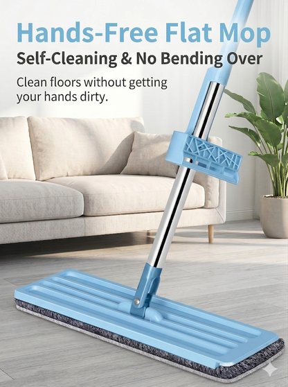 Household cleaning tool, no-rinse flat mop, suitable for both wet and dry use.