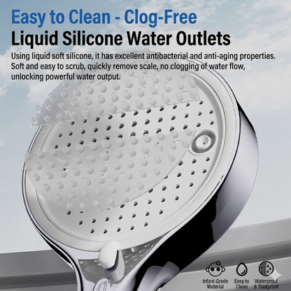🔥50%off  High-pressure shower with adjustable spray – 15 cm panel and 7 modes for an ultimate shower experience! 🚿✨