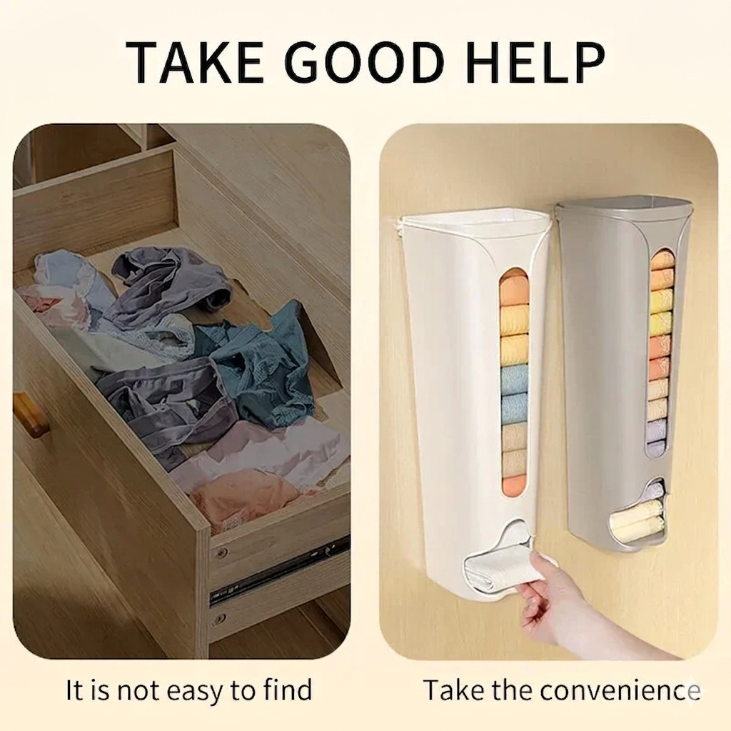 Wall Mounted Pull-Out Underwear and Socks Storage Box