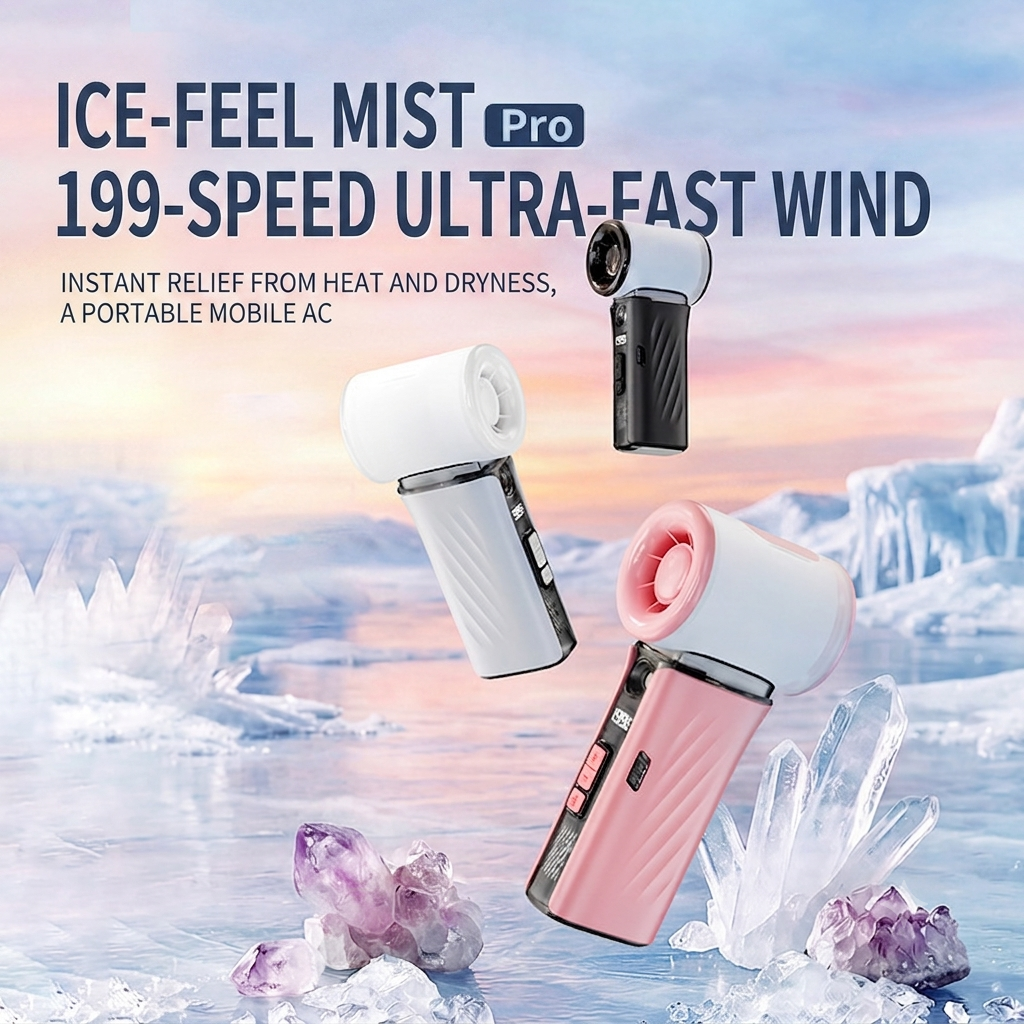 🔥 Limited Discount High-Speed Turbo Handheld Nano Mist Hydrating Fan, Stepless Variable Speed Portable Outdoor Misting Humidifier Fan for Travel, Beach, Camping