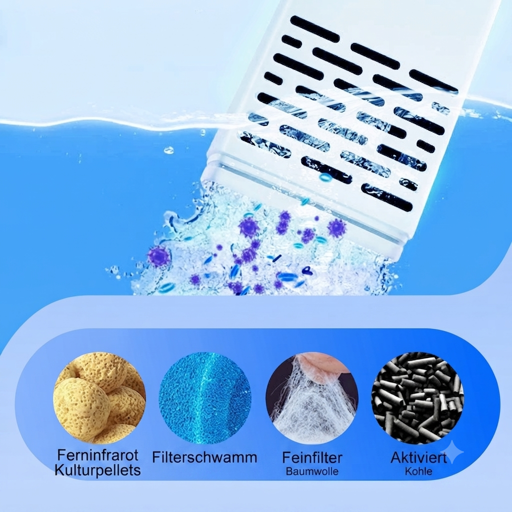 🔥Zeitlich begrenztes Angebot – 6-in-1-Aquariumfilter – Filtration, Sauerstoffanreicherung & Wasserumwälzung