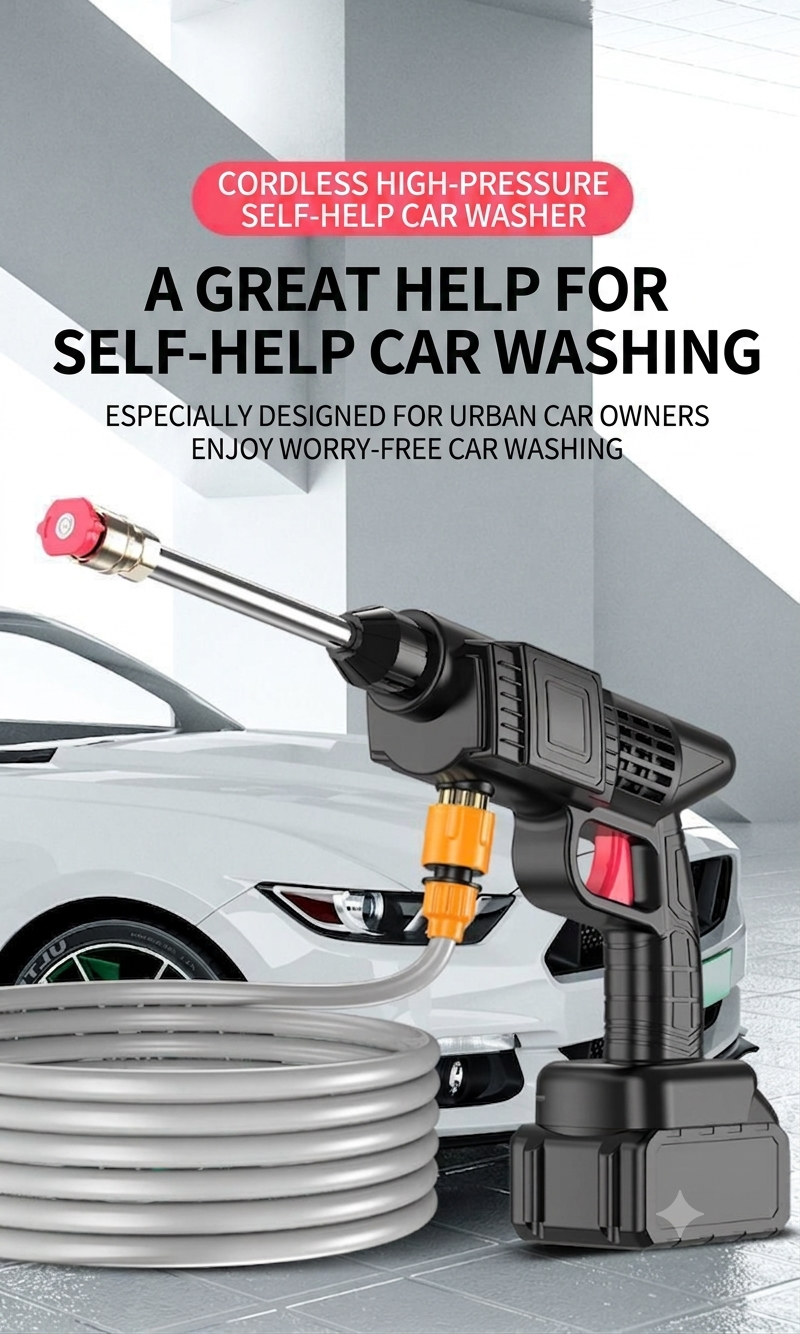 🔥Cordless High Pressure Water Gun | Portable & Powerful Cleaning Tool