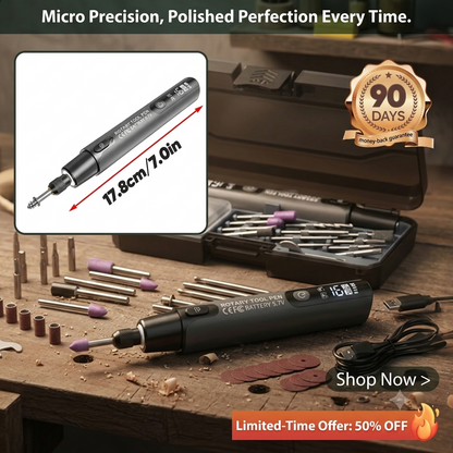 🔥Mini Rotary Tool Kit That Handles Engraving Grinding Cutting & Polishing With LED Light And Digital Speed Display