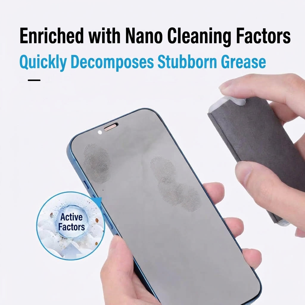 🧼Buy 1 get 1 free-Portable Screen Cleaner Spray with Microfiber Cloth, Nano Streak-Free Cleaning