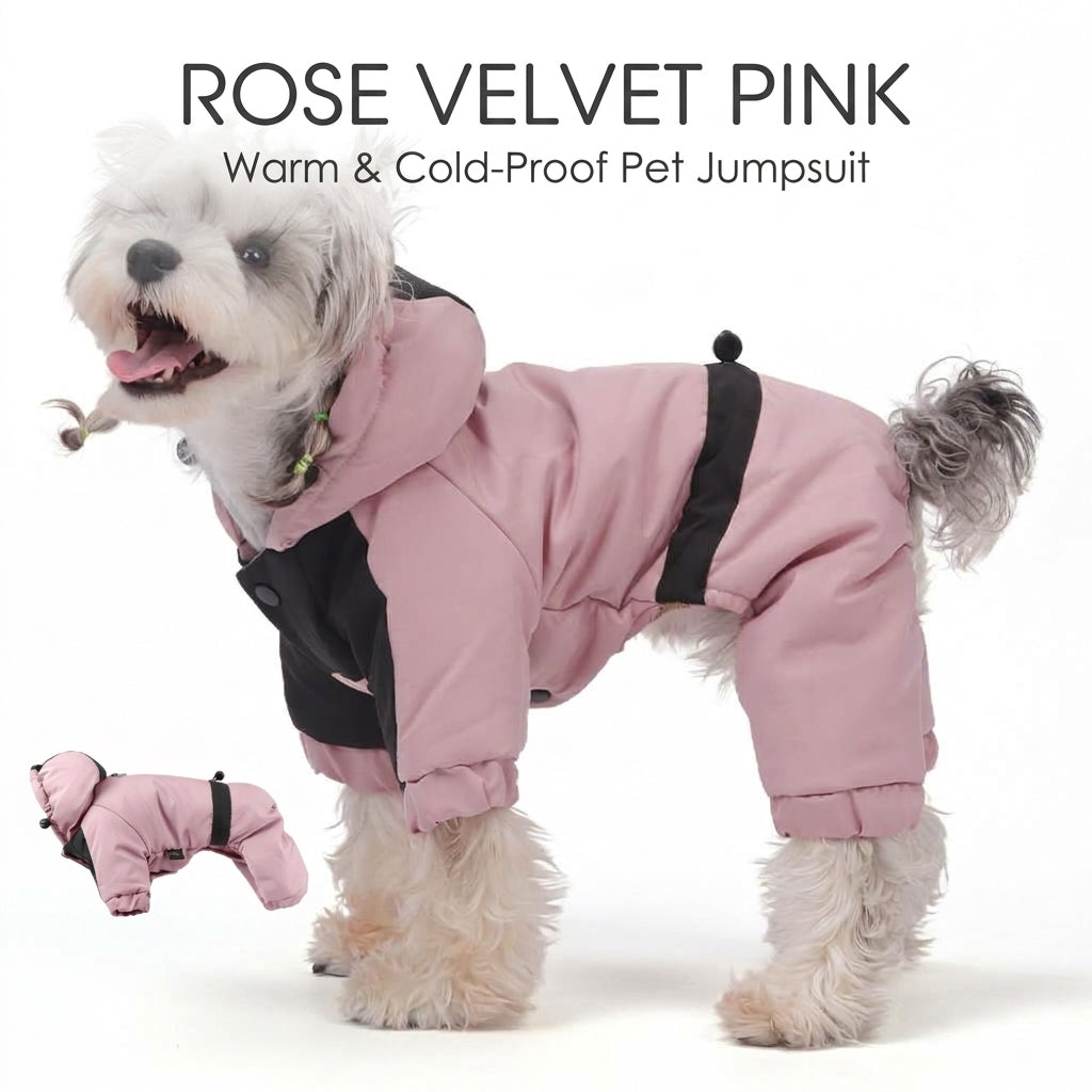 🐶New Dog 4-Legged Warm Cotton Hoodie✨Graphene Pet Down Coat, Waterproof Color Block Dog Jacket