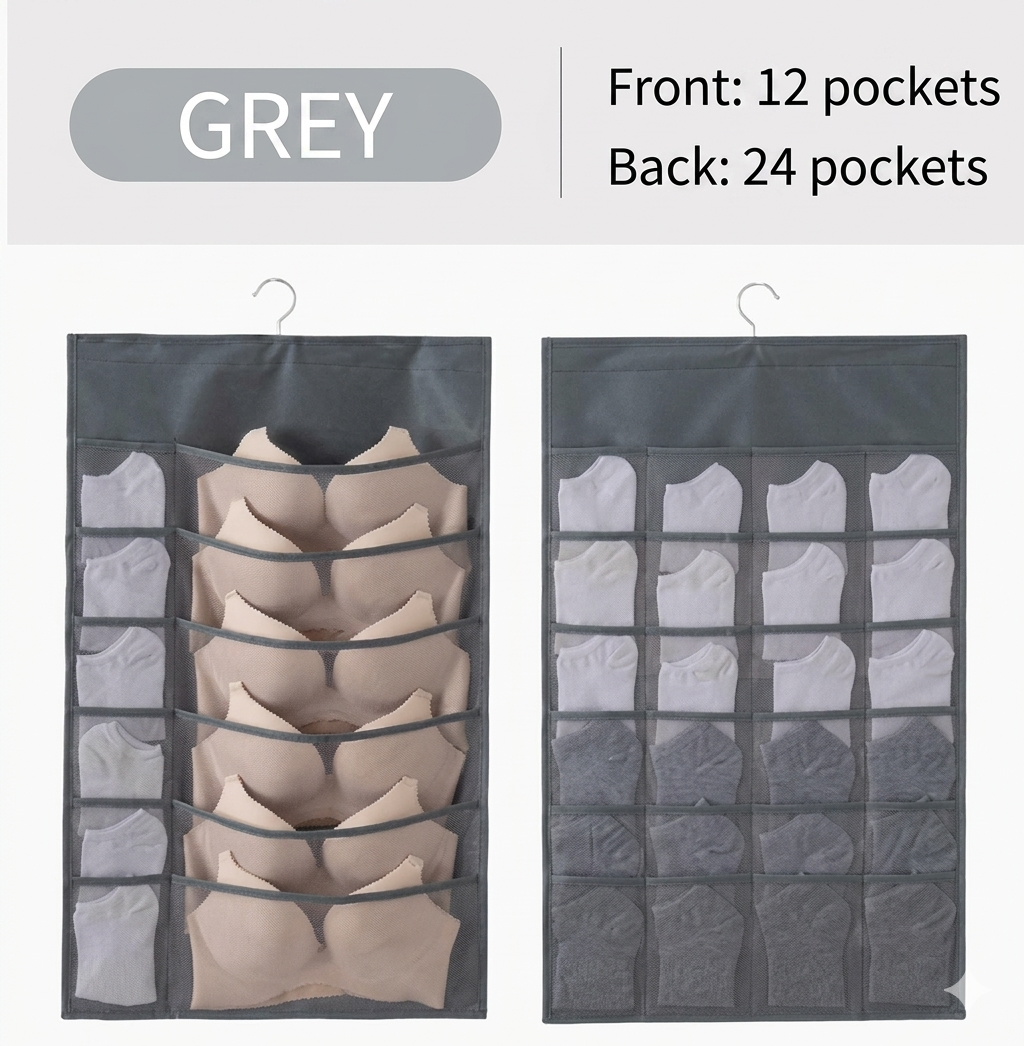 🔥Hot Sale🔥 Double-Sided Hanging Storage Bag | 36 Grids Dustproof Lingerie Organizer