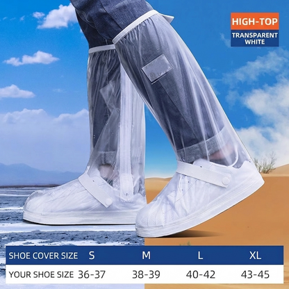 🔥Heavy-duty waterproof high-top rain boot covers, portable tall rain boot covers, suitable for various footwear types such as commuting, cycling, and hiking.