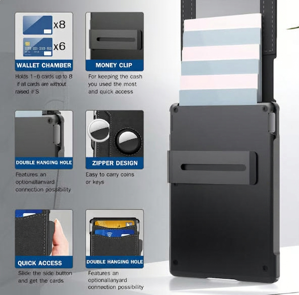 🔥RFID Anti Skimming | Ultra Slim Metal Card Wallet for Men
