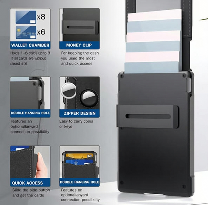 🔥RFID Anti Skimming | Ultra Slim Metal Card Wallet for Men