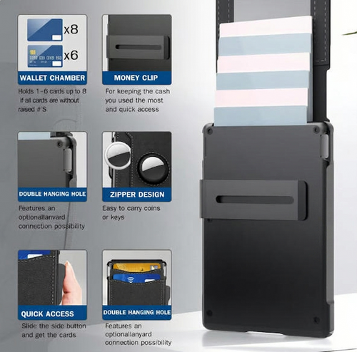 🔥RFID Anti Skimming | Ultra Slim Metal Card Wallet for Men