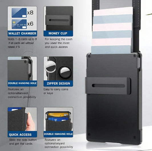 🔥RFID Anti Skimming | Ultra Slim Metal Card Wallet for Men