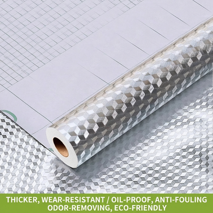 ✨No More Greasy Kitchen Walls – Waterproof Aluminum Foil Peel & Stick Wall Protector