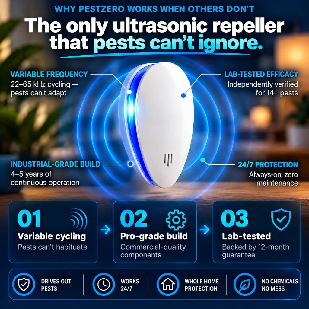 Ultrasonic Pest Repeller - Banish 14+ Pests for Good