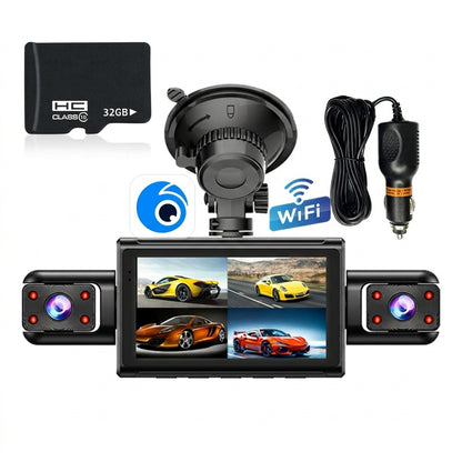 🚗High-Definition 4-Channel Dash Cam – 360° Coverage with No Blind Spots, 24-Hour Comprehensive Monitoring