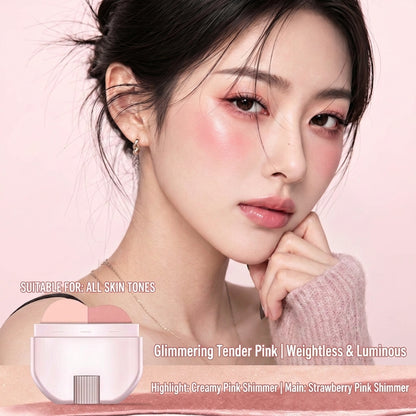 🌸Buy 2 Get 1 Free - 2-in-1 Blush & Highlighter Stick - Instantly Sculpt Your Cheekbones For A Professional-Looking Glow.