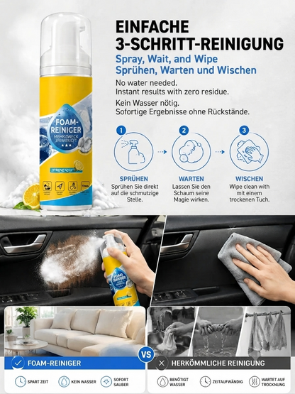 ✨Multifunktionaler Schaumreiniger｜Eine Flasche reinigt Auto, Sofa, Schuhe & Möbel