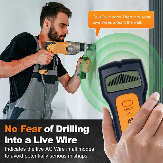 🔥Limited Time Deal 5-in-1 Digital Wall Stud Finder, Handheld Metal & Live AC Wire Detector, High Precision Drywall Scanner For DIY Hanging Projects