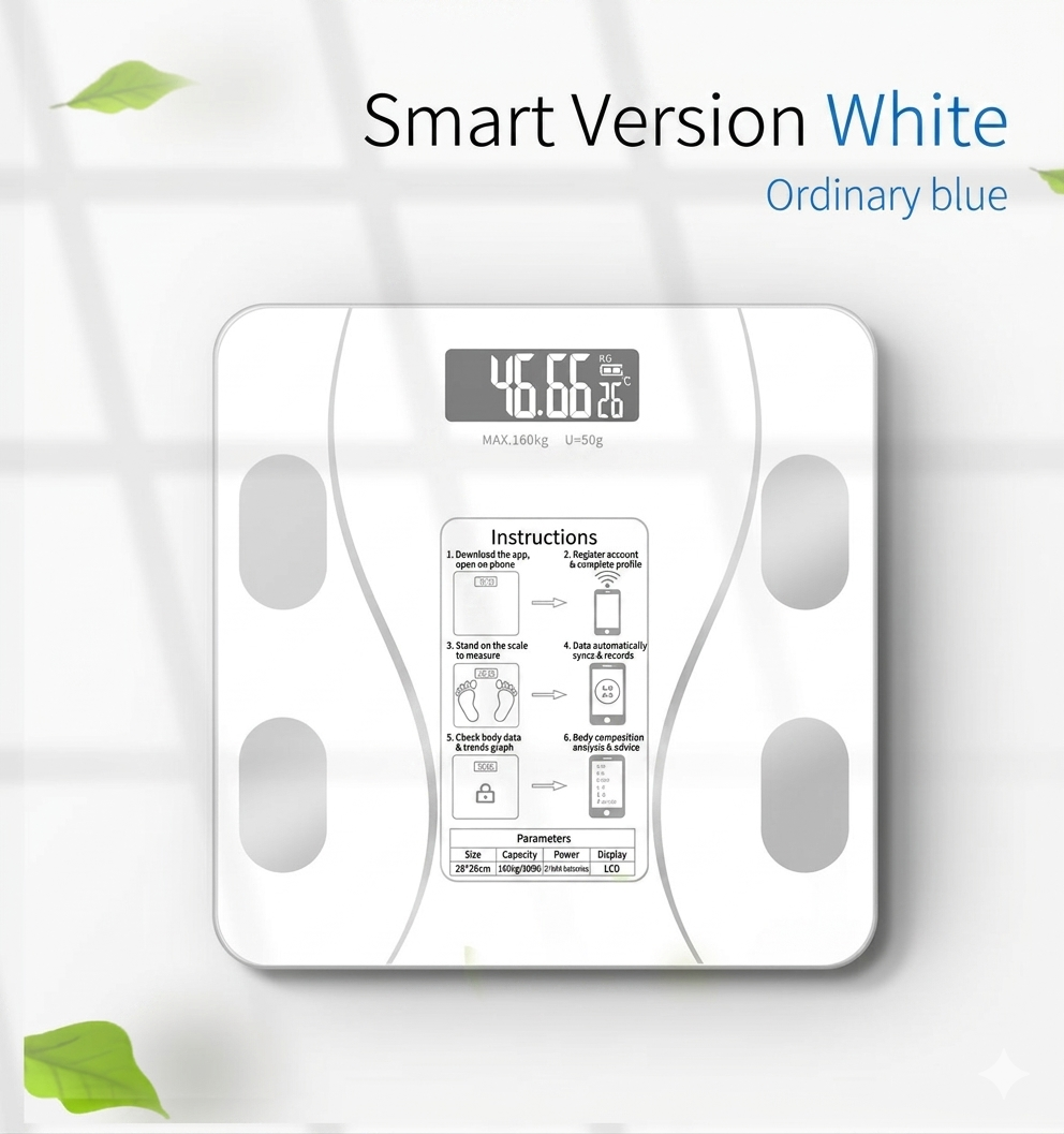 🔥Bluetooth Smart Body Fat Scale｜Track Full Body Data via Phone APP Easily