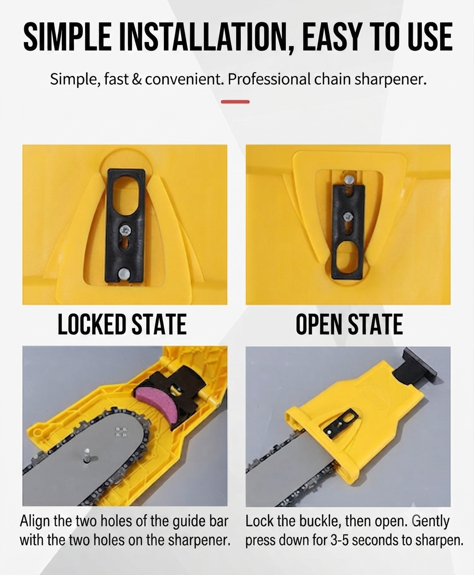 🔥Universal chain sharpener, quickly sharpens chainsaw teeth