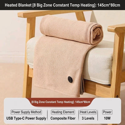 🔥 Free Shipping,Last Day 50% Off!🔥Portable USB Electric Heated Blanket Perfect for Outdoors or the Office. Use as a Single-Person Throw, Wrap, or Lap Blanket.