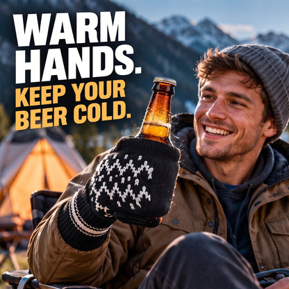 💥50% OFF 🧤Knitted Striped Thermal Beer Glove