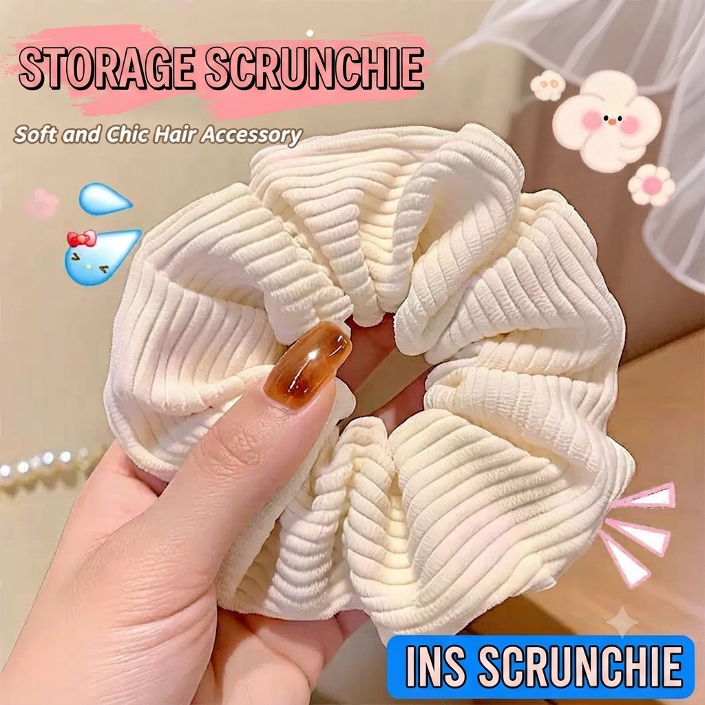 ✨Sparkly Rhinestone Hair Scrunchie With Hidden Zipper Pocket