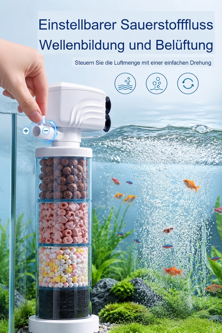 🔥Zeitlich begrenztes Angebot – 6-in-1-Aquariumfilter – Filtration, Sauerstoffanreicherung & Wasserumwälzung