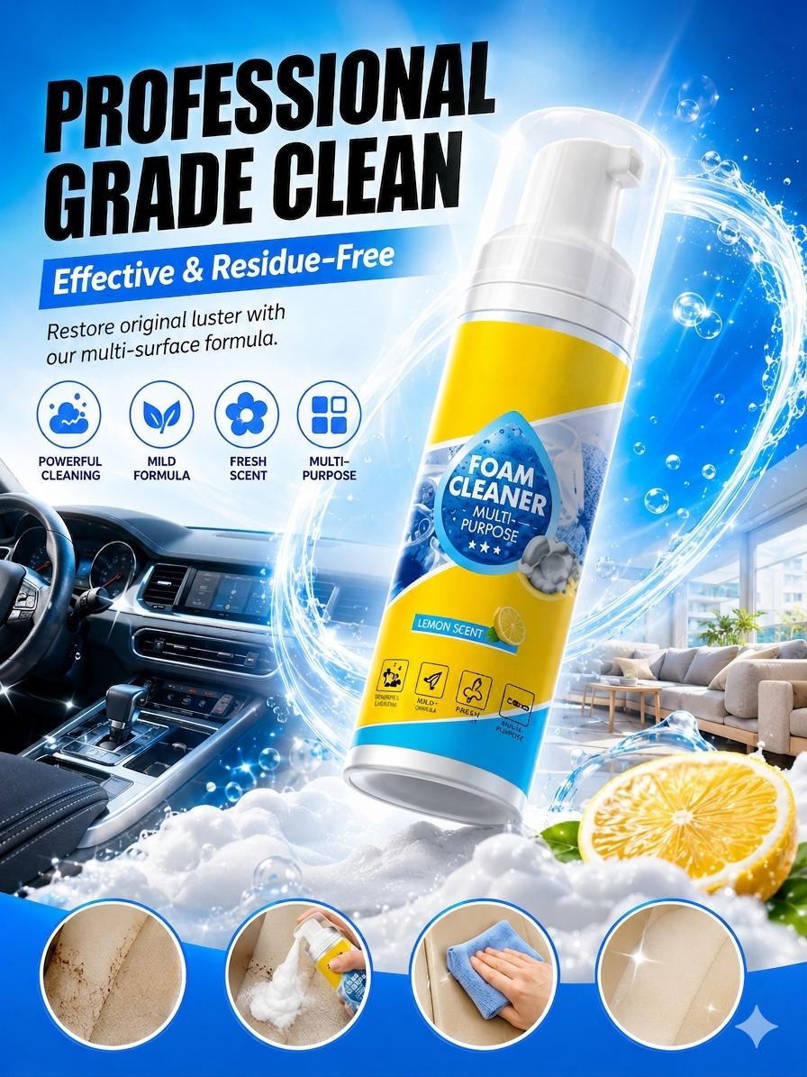 🔥Multi-Purpose Foam Cleaner｜One Bottle Cleans Car, Sofa, Shoes & Furniture
