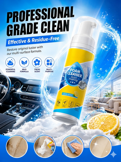 🔥Multi-Purpose Foam Cleaner｜One Bottle Cleans Car, Sofa, Shoes & Furniture