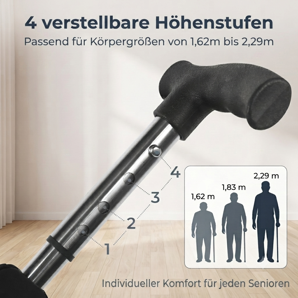 🔥Faltbarer, tragbarer Gehstockstuhl: Das beste Geschenk für Senioren